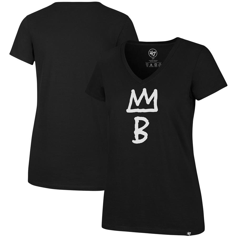 Brooklyn Nets '47 Women's Imprint Ultra Rival City Edition V-Neck T-Shirt - Black
