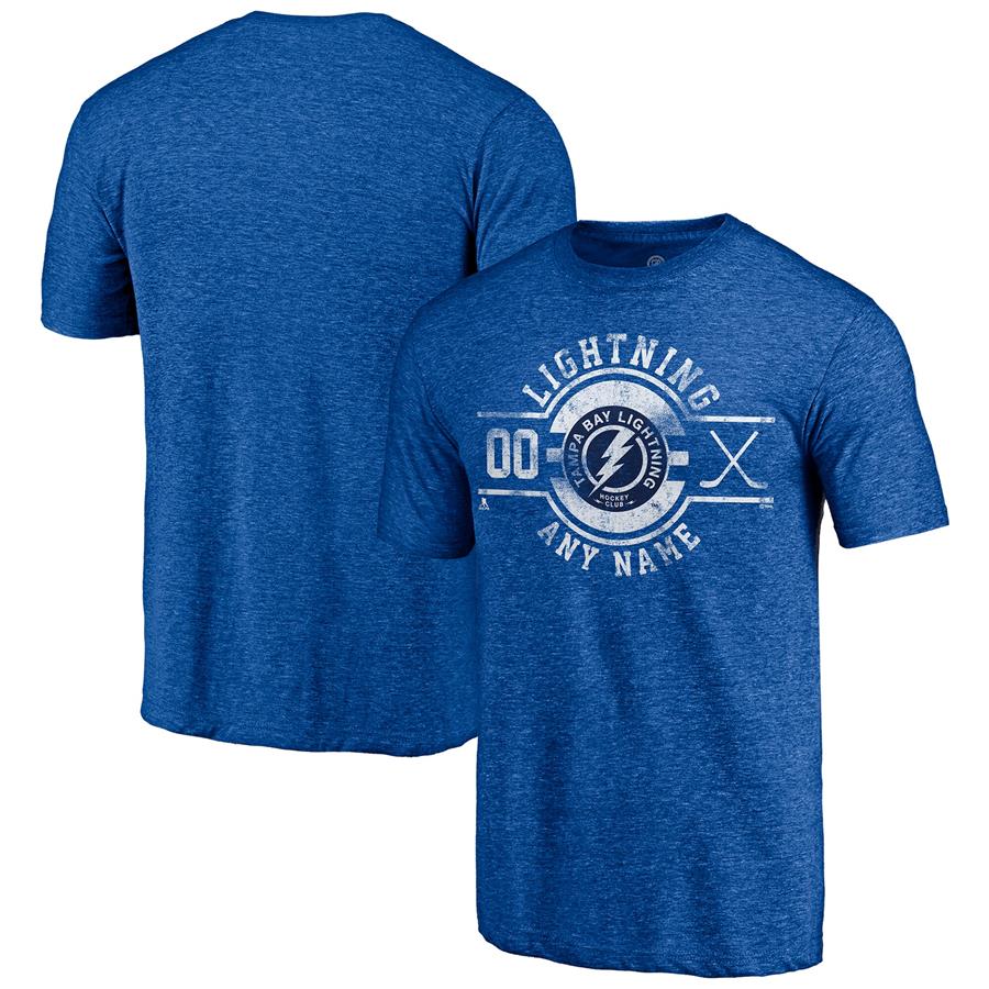 Tampa Bay Lightning Fanatics Branded Insignia Any Name and Number Tri-Blend T-Shirt - Royal