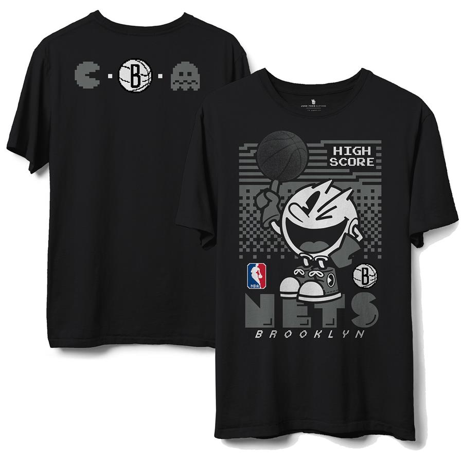 Brooklyn Nets Junk Food NBA x Pac Man High Score T-Shirt - Black