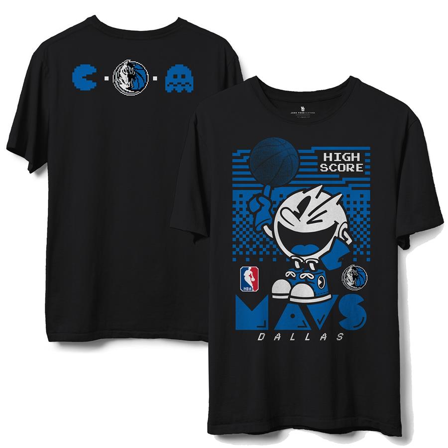 Dallas Mavericks Junk Food NBA x Pac Man High Score T-Shirt - Black