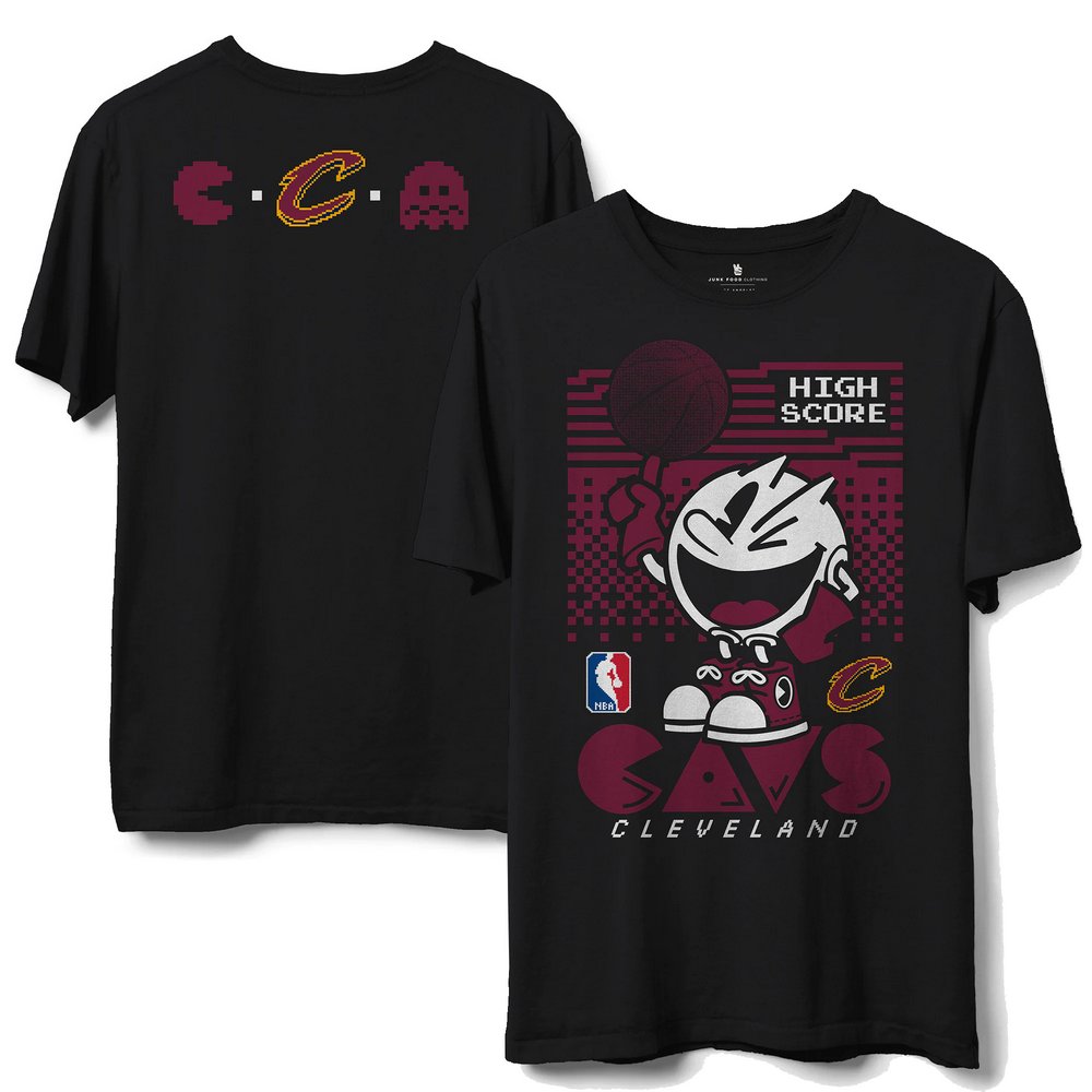 Cleveland Cavaliers Junk Food NBA x Pac Man High Score T-Shirt - Black