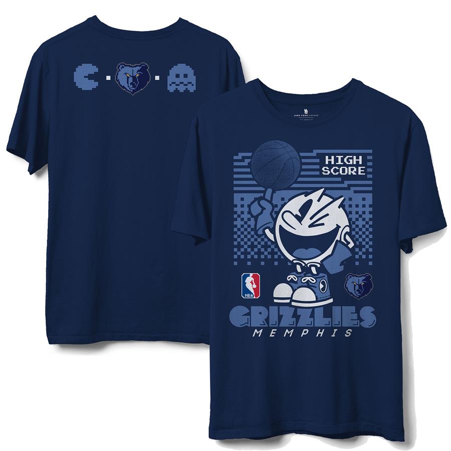 Memphis Grizzlies Junk Food NBA x Pac Man High Score T-Shirt - Navy