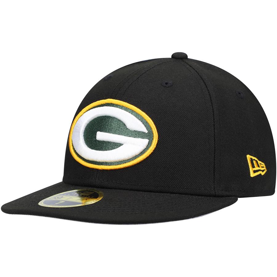 Green Bay Packers New Era Omaha Low Profile 59FIFTY Fitted Hat - Black