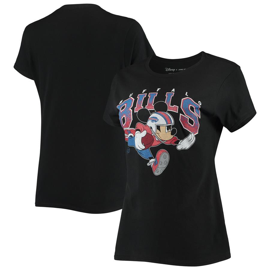 Buffalo Bills Junk Food Women's Disney Mickey's First Down T-Shirt - Black
