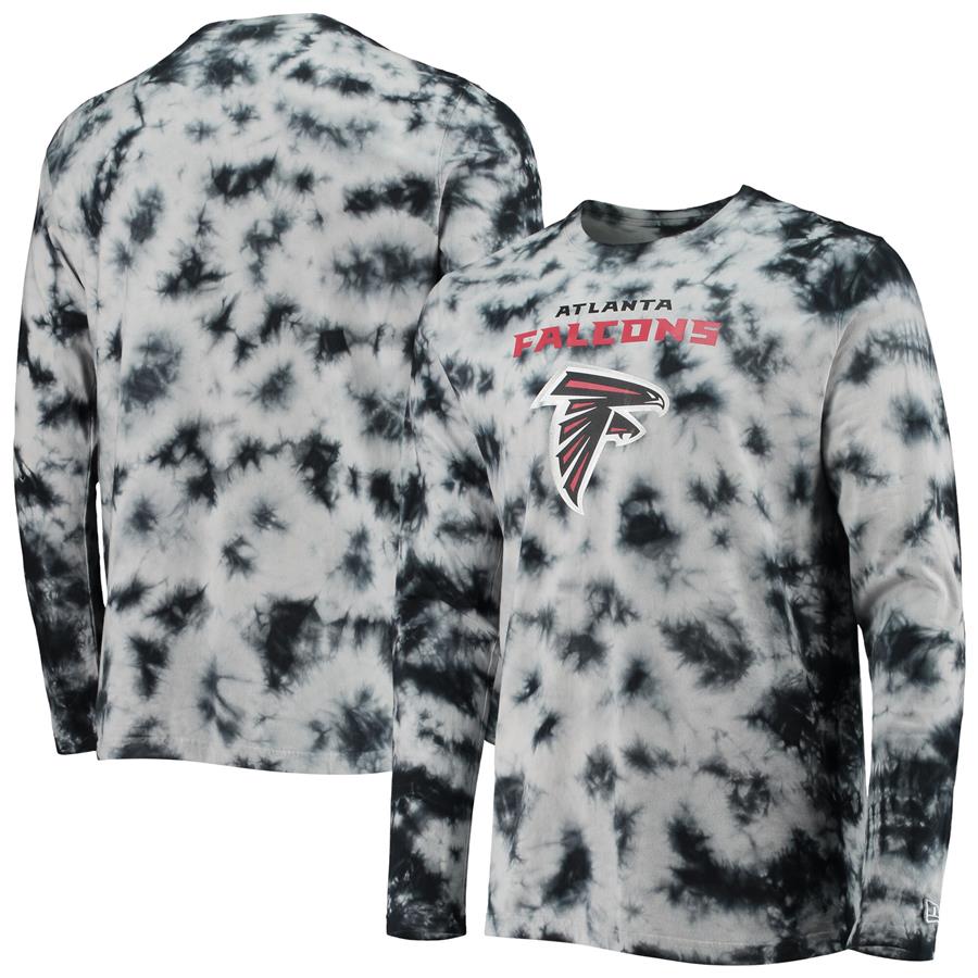 Atlanta Falcons New Era Tie-Dye Long Sleeve T-Shirt - Black