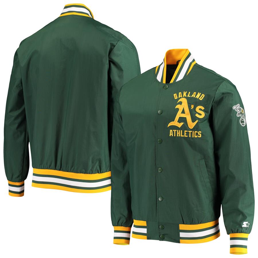 Oakland Athletics Starter The Jet III Full-Snap Jacket - Green