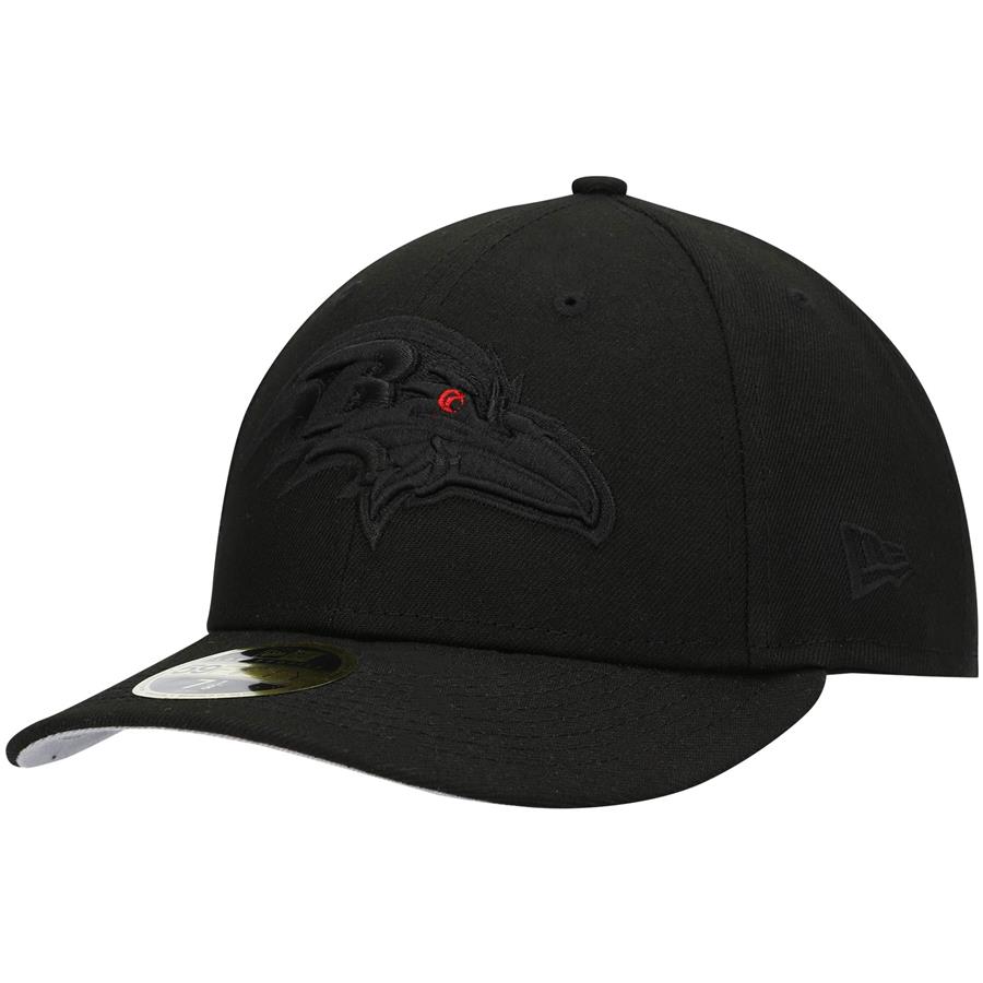 Baltimore Ravens New Era Eye Black on Black Low Profile 59FIFTY II Fitted Hat - Black