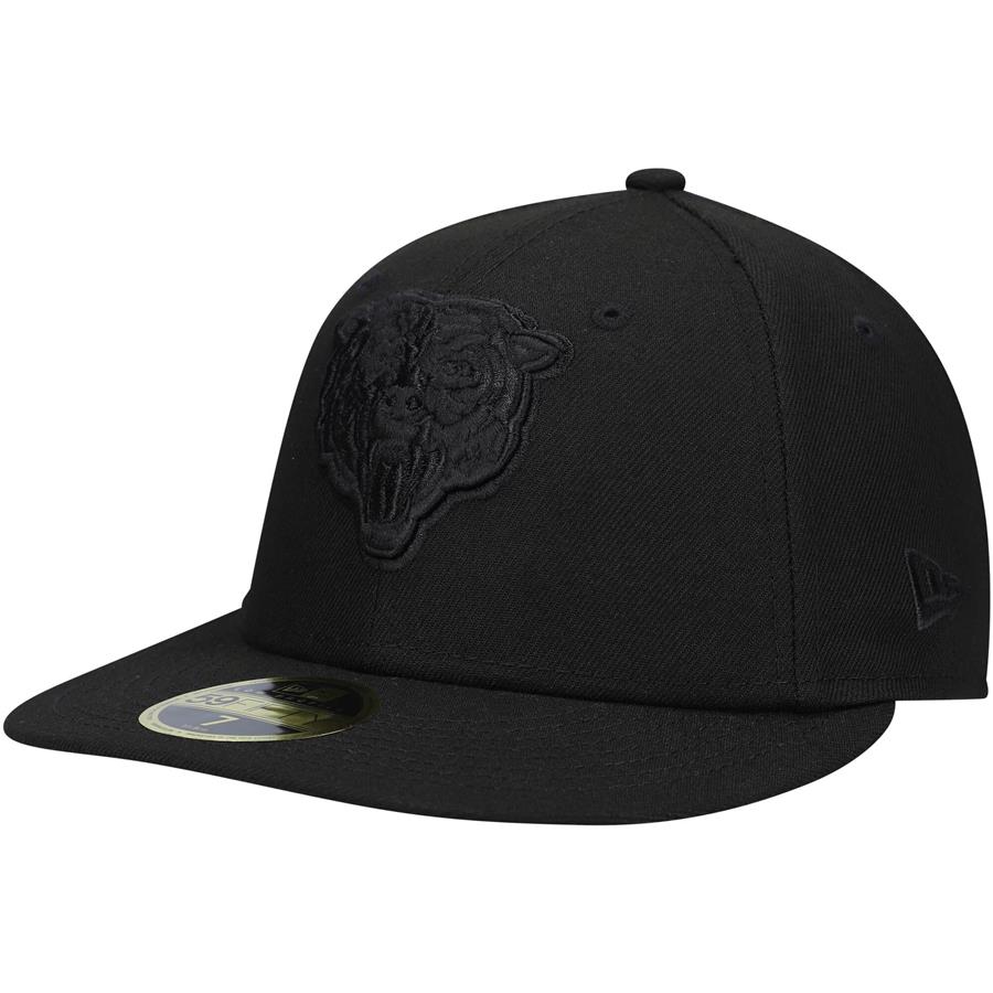 Chicago Bears New Era Black on Black Low Profile 59FIFTY II Fitted Hat - Black