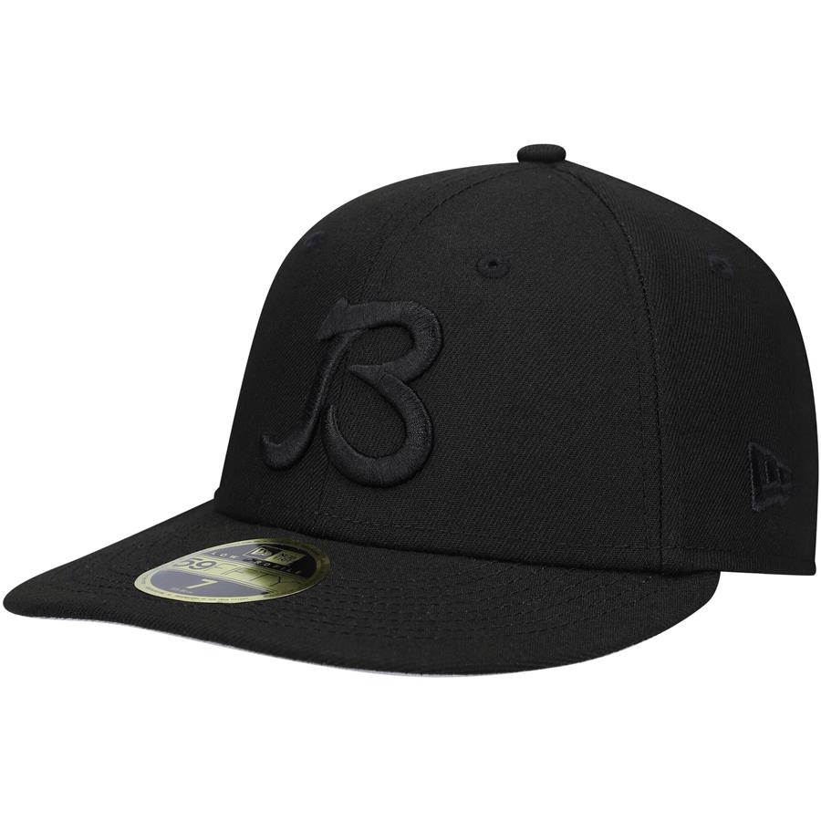 Chicago Bears New Era Alternate Logo Black on Black Low Profile 59FIFTY II Fitted Hat - Black