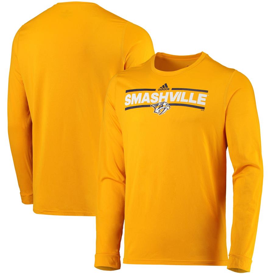 Nashville Predators adidas Dassler AEROREADY Creator Long Sleeve T-Shirt - Gold