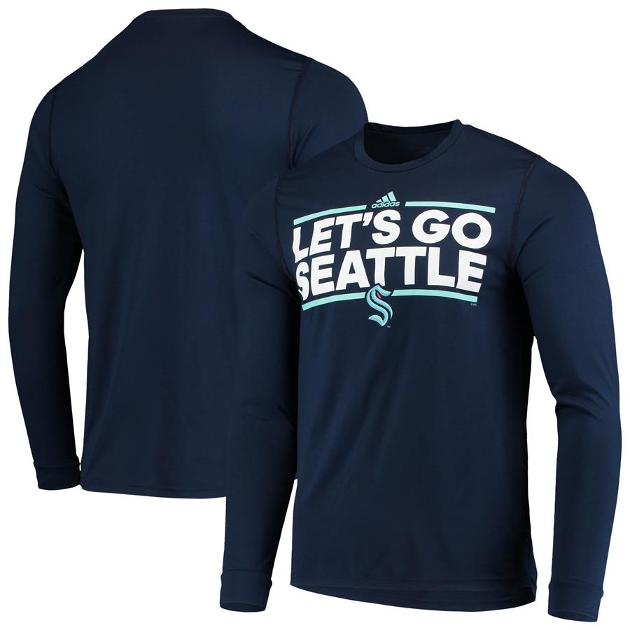 Seattle Kraken adidas Dassler AEROREADY Creator Long Sleeve T-Shirt - Deep Sea Blue
