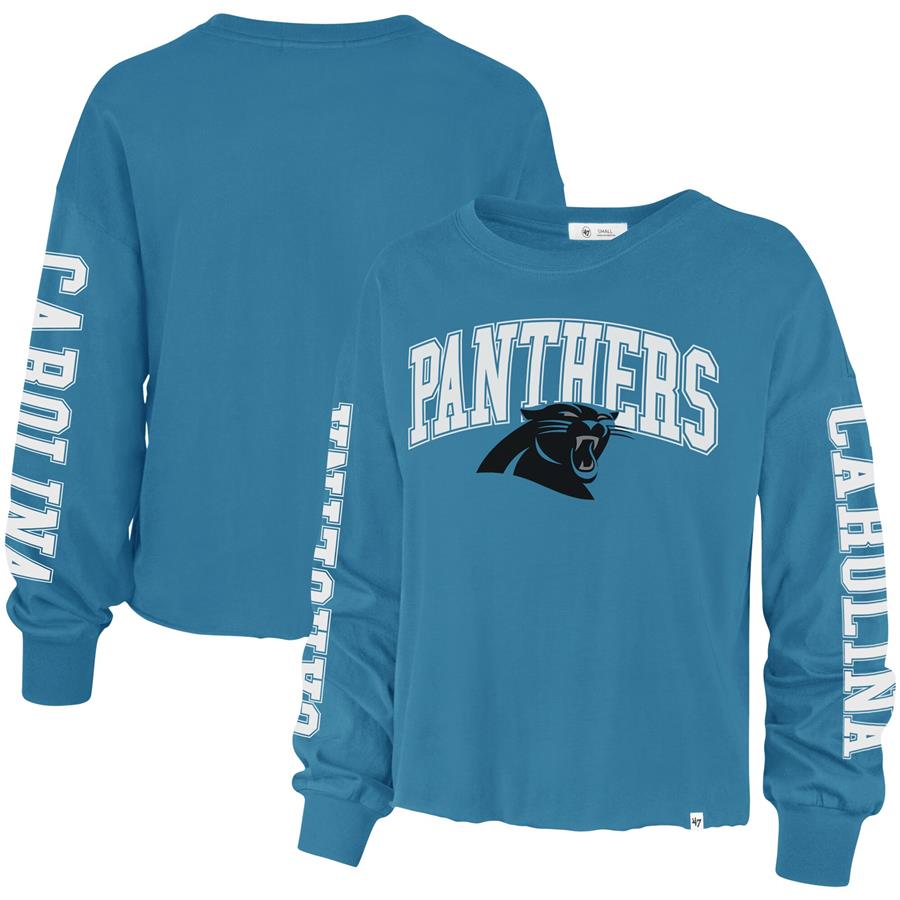 Carolina Panthers '47 Women's Parkway Long Sleeve T-Shirt - Blue
