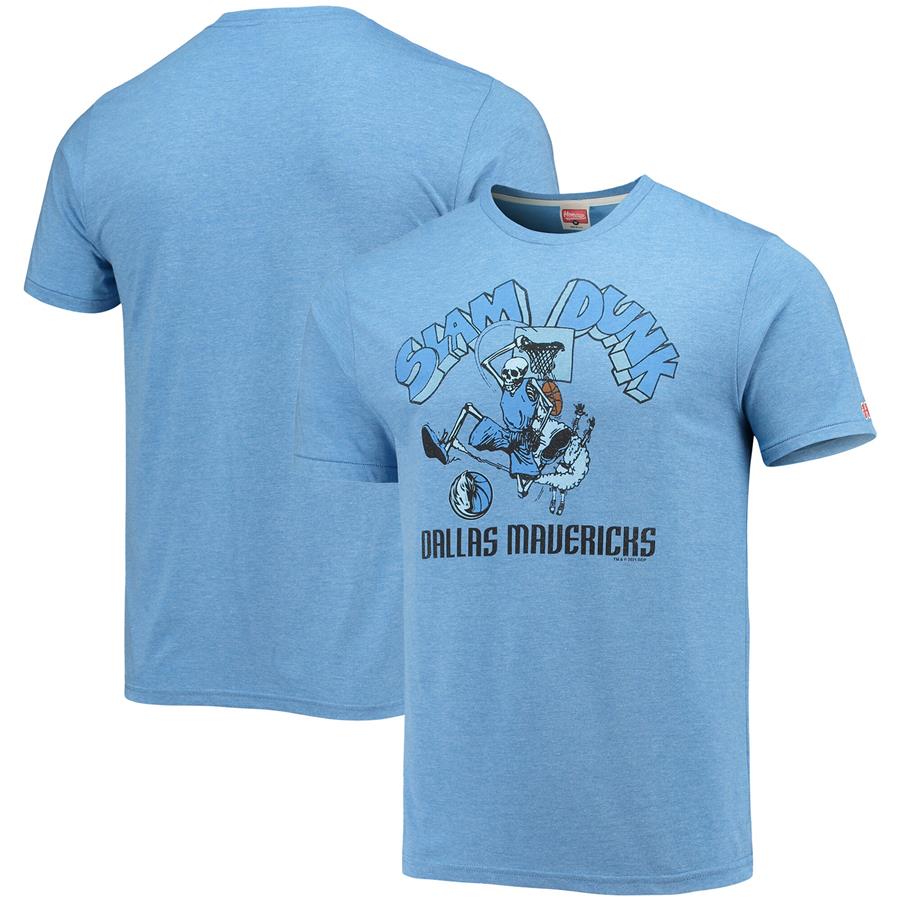 Dallas Mavericks Homage NBA x Grateful Dead Tri-Blend T-Shirt - Blue