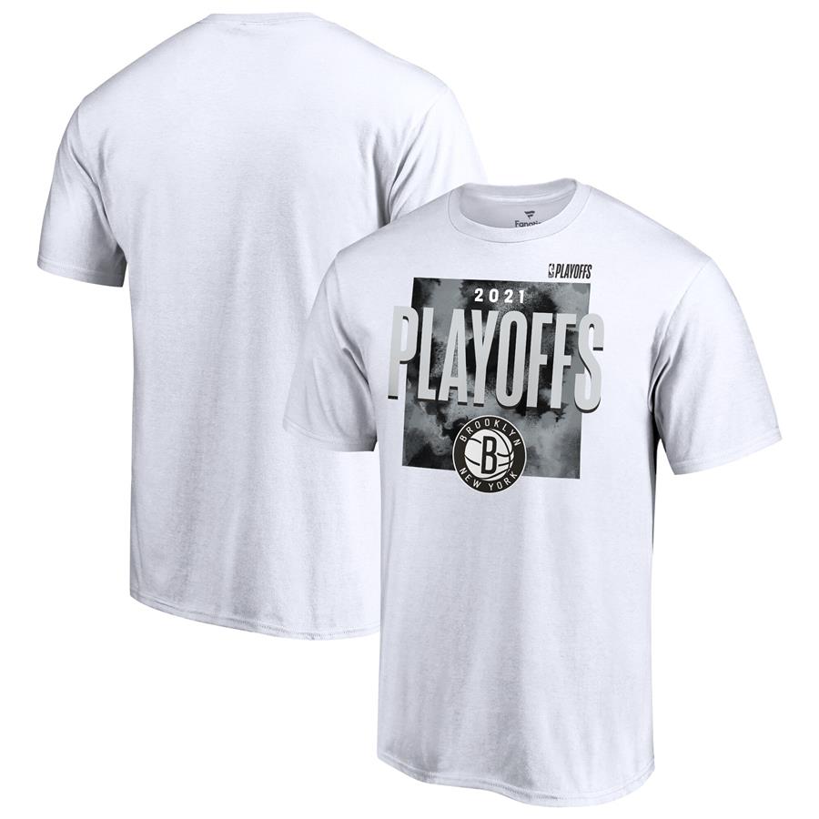 Brooklyn Nets Fanatics Branded 2021 NBA Playoffs Bound Tip-Off T-Shirt - White