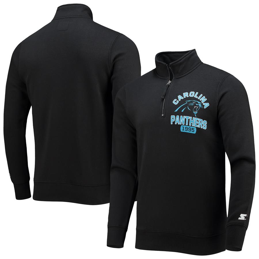 Carolina Panthers Starter Heisman Quarter-Zip Jacket - Black