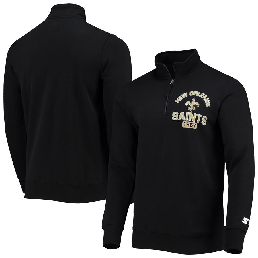 New Orleans Saints Starter Heisman Quarter-Zip Jacket - Black