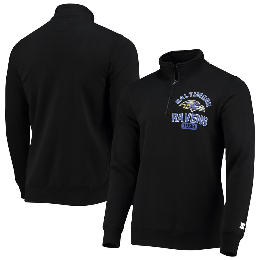 Baltimore Ravens Starter Heisman Quarter-Zip Jacket - Black