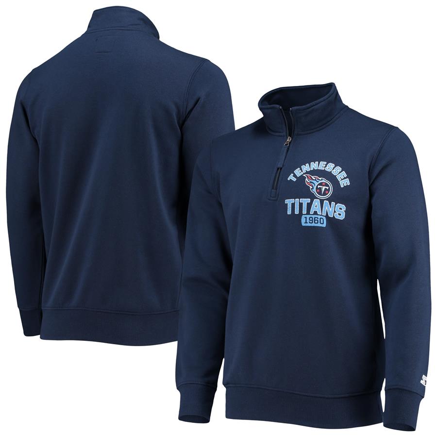 Tennessee Titans Starter Heisman Quarter-Zip Jacket - Navy