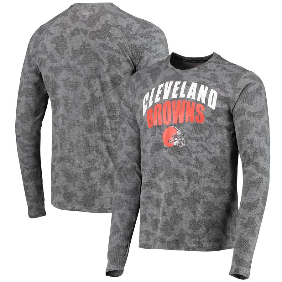 Cleveland Browns MSX by Michael Strahan Camo Performance Long Sleeve T-Shirt - Black