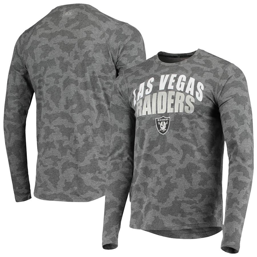 Las Vegas Raiders MSX by Michael Strahan Camo Performance Long Sleeve T-Shirt - Black