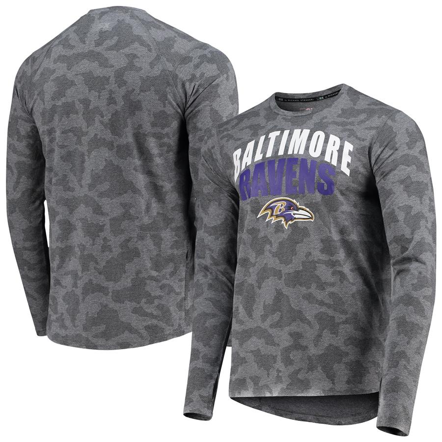 Baltimore Ravens MSX by Michael Strahan Camo Long Sleeve T-Shirt - Black