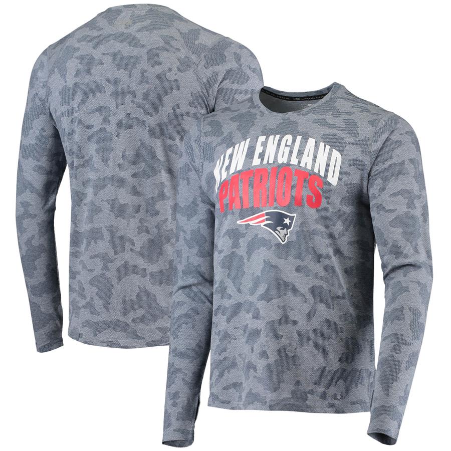 New England Patriots MSX by Michael Strahan Camo Performance Long Sleeve T-Shirt - Navy