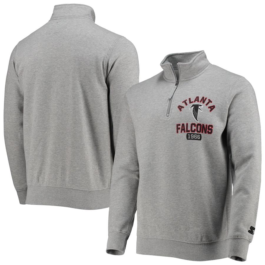 Atlanta Falcons Starter Throwback Heisman Quarter-Zip Jacket - Gray