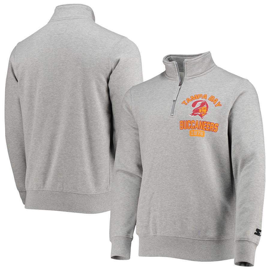 Tampa Bay Buccaneers Starter Throwback Heisman Quarter-Zip Jacket - Gray