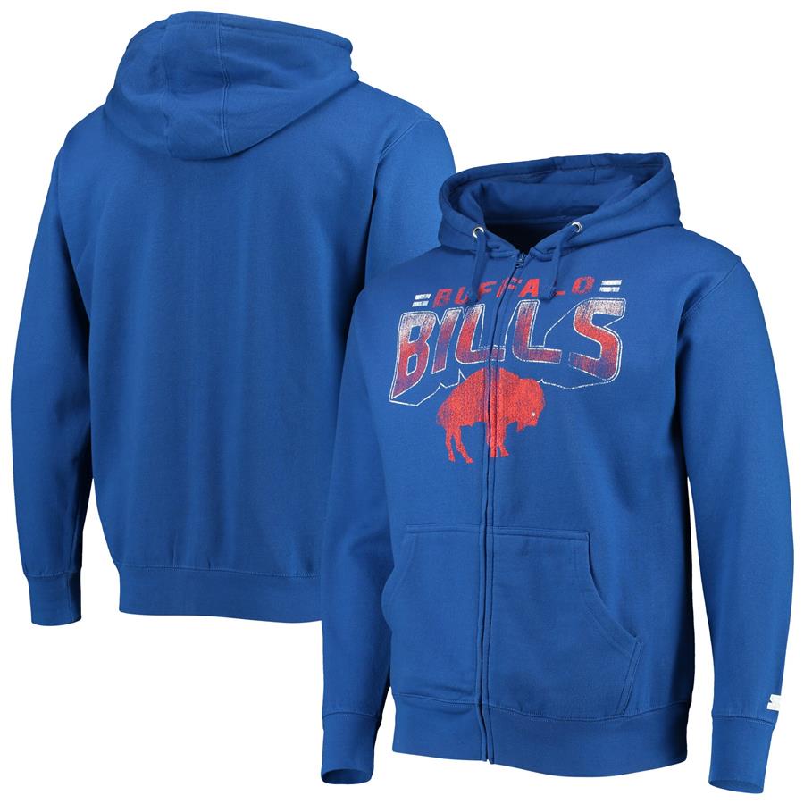 Buffalo Bills Starter Throwback Perfect Season Full-Zip Hoodie Jacket - Royal