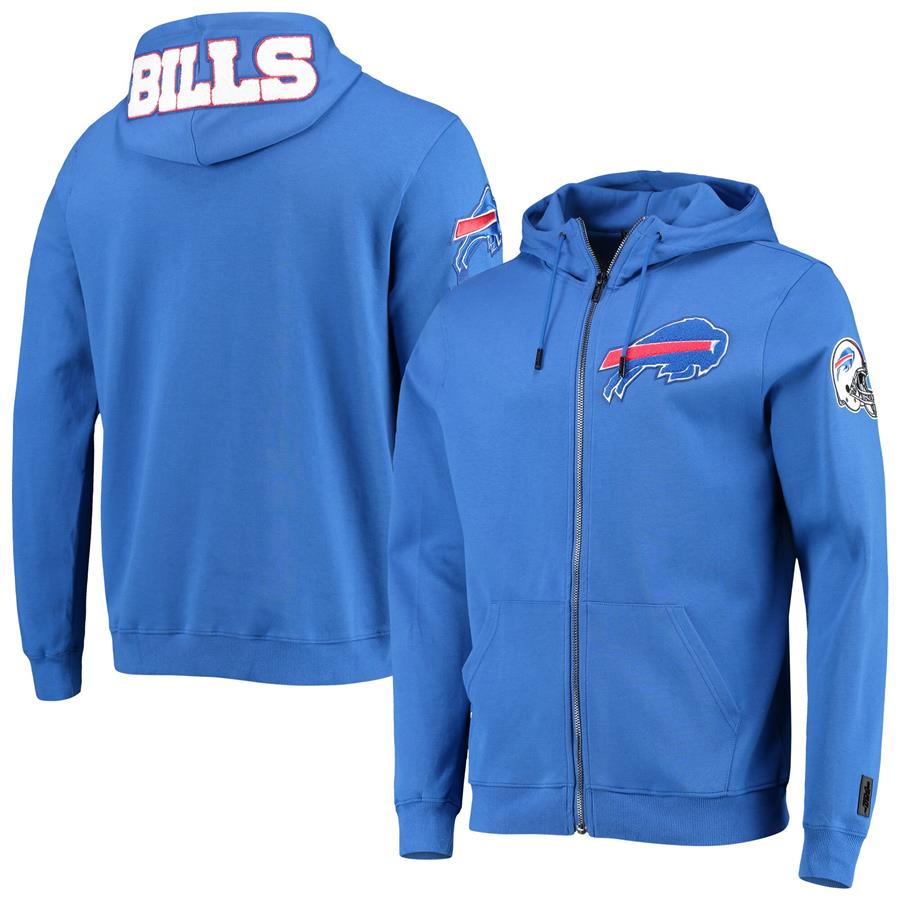 Buffalo Bills Pro Standard 4-Hit Full-Zip Hoodie - Royal