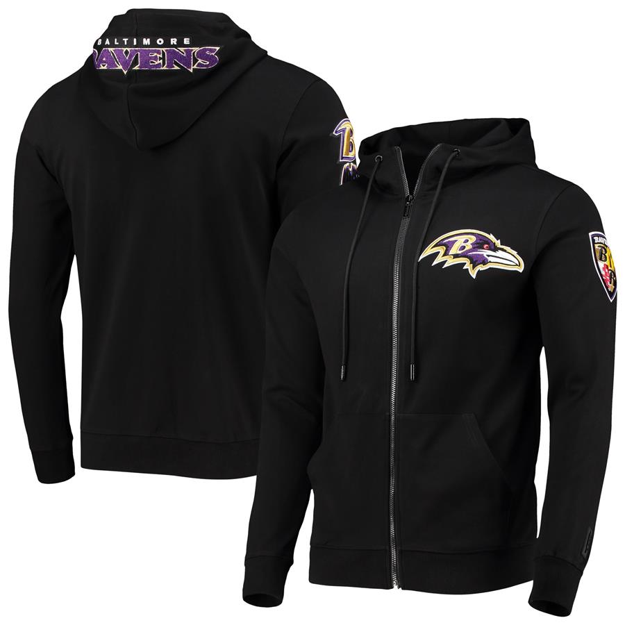 Baltimore Ravens Pro Standard 4-Hit Full-Zip Hoodie - Black