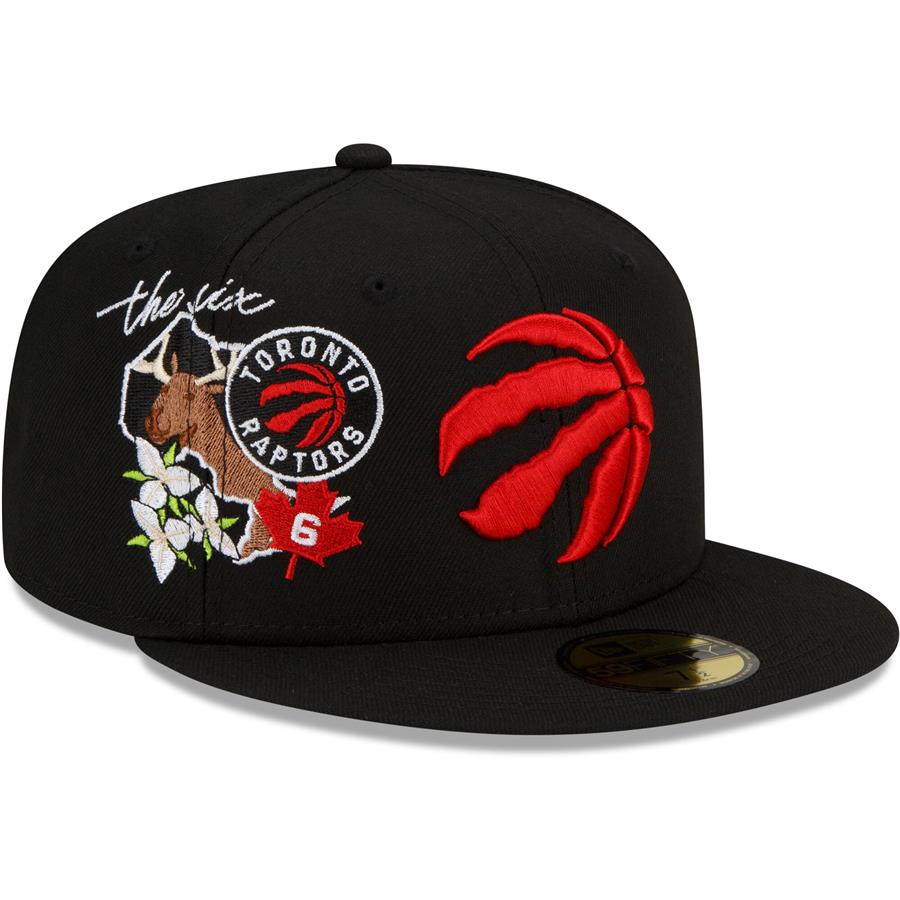 Toronto Raptors New Era City Cluster 59FIFTY Fitted Hat - Black