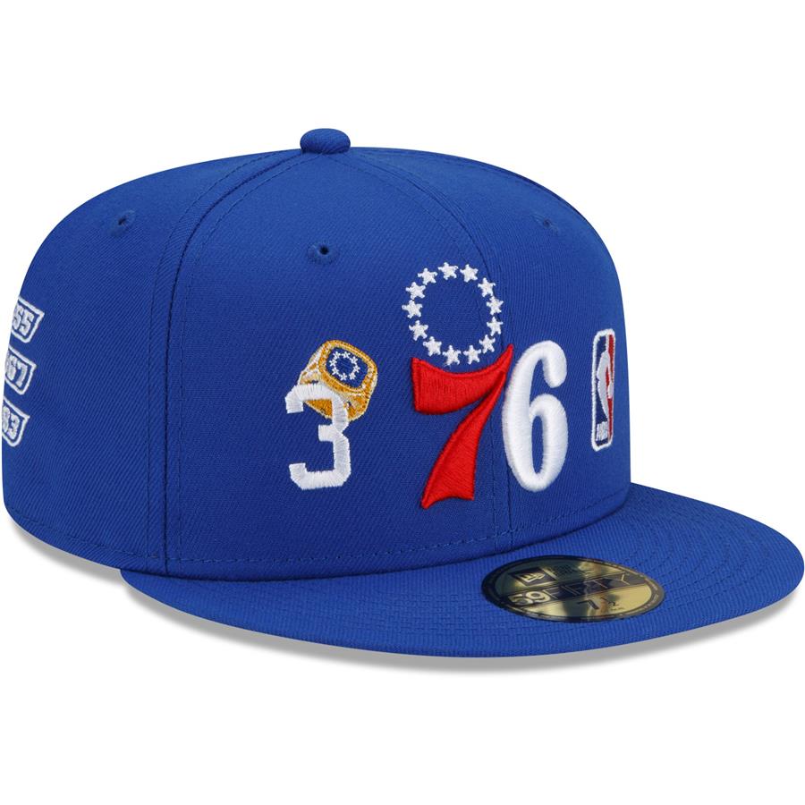 Philadelphia 76ers New Era 3x World Champions Count the Rings 59FIFTY Fitted Hat - Royal