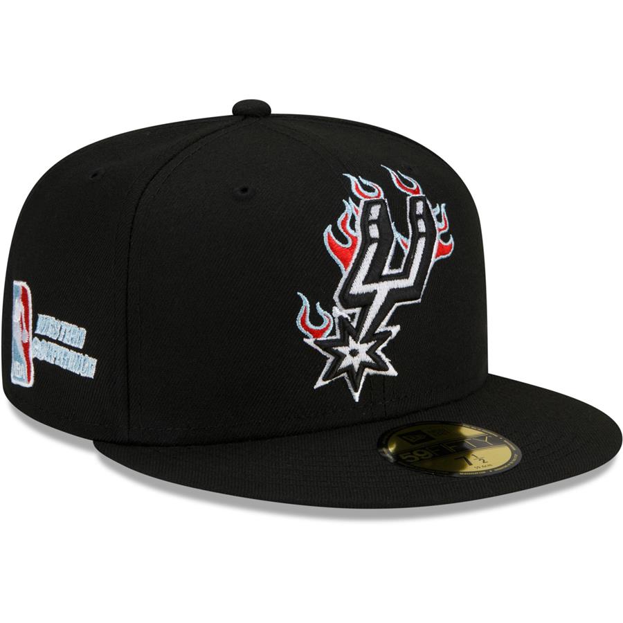San Antonio Spurs New Era Western Conference Fire 59FIFTY Fitted Hat - Black