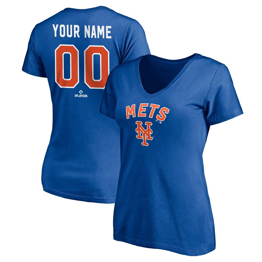 New York Mets Fanatics Branded Women's Winning Streak Personalized Name & Number V-Neck T-Shirt - Royal