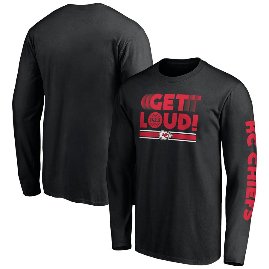 Kansas City Chiefs Fanatics Branded Hometown Collection Facemask Long Sleeve T-Shirt - Black