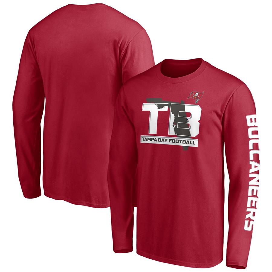 Tampa Bay Buccaneers Fanatics Branded Hometown Collection Facemask Long Sleeve T-Shirt - Red