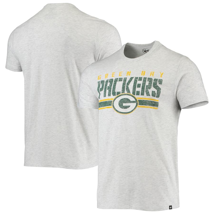 Green Bay Packers '47 Team Stripe T-Shirt - Heathered Gray