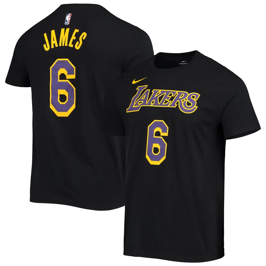 LeBron James Los Angeles Lakers Nike Earned Edition Name & Number T-Shirt - Black