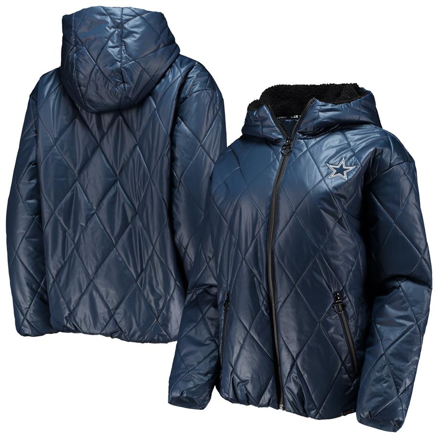Женский пуховик Dallas Cowboys MSX by Michael Strahan Charlotte Full-Zip Hoodie (тёмно-синий)