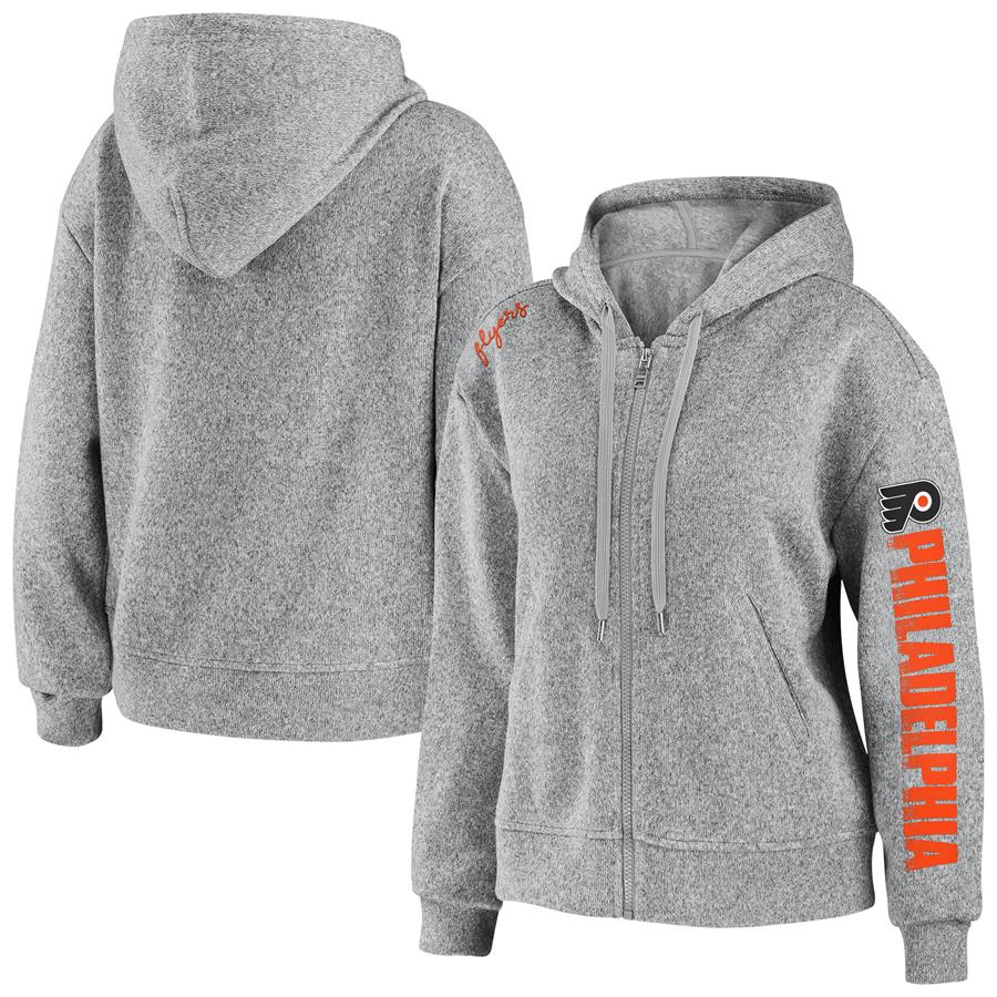 Philadelphia Flyers WEAR by Erin Andrews Women's Full-Zip Hoodie - Heathered Gray