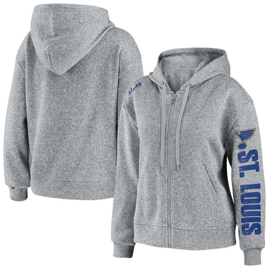 St. Louis Blues WEAR by Erin Andrews Women's Full-Zip Hoodie - Heathered Gray