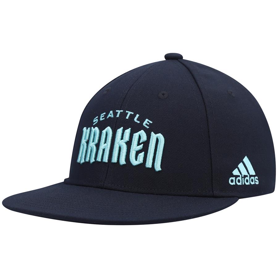 Seattle Kraken adidas Team Snapback Hat - Deep Sea Blue