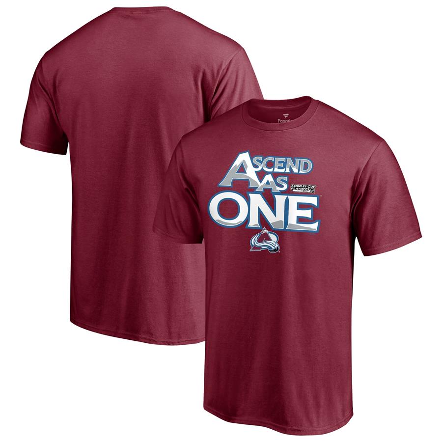 Colorado Avalanche Fanatics Branded 2021 Stanley Cup Playoffs Bound Slogan T-Shirt - Burgundy