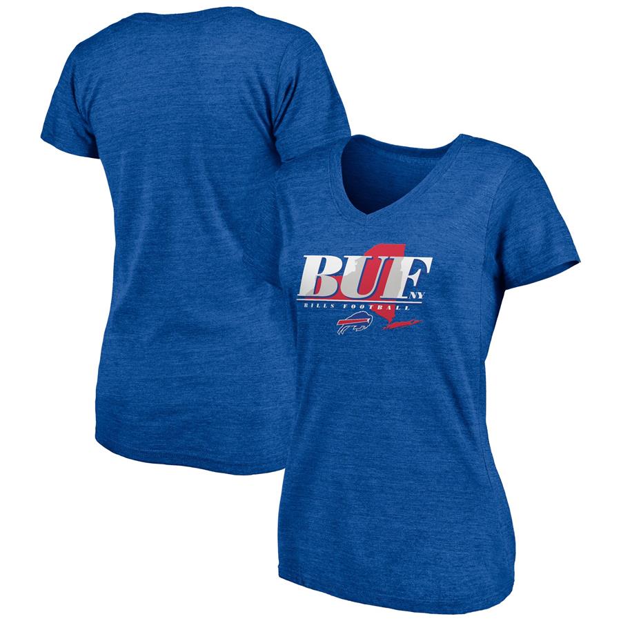 Buffalo Bills Fanatics Branded Women's Hometown V-Neck Tri-Blend T-Shirt - Heathered Royal