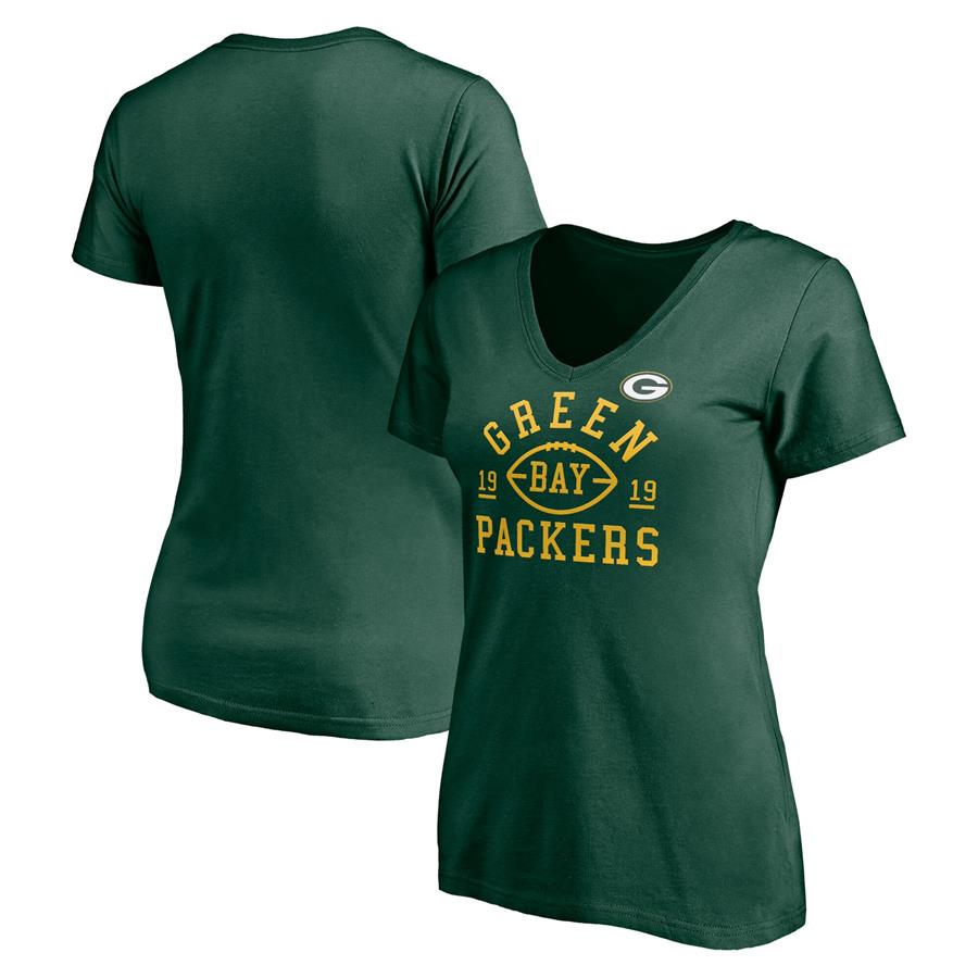 Green Bay Packers Fanatics Branded Women's Hometown V-Neck T-Shirt - Green
