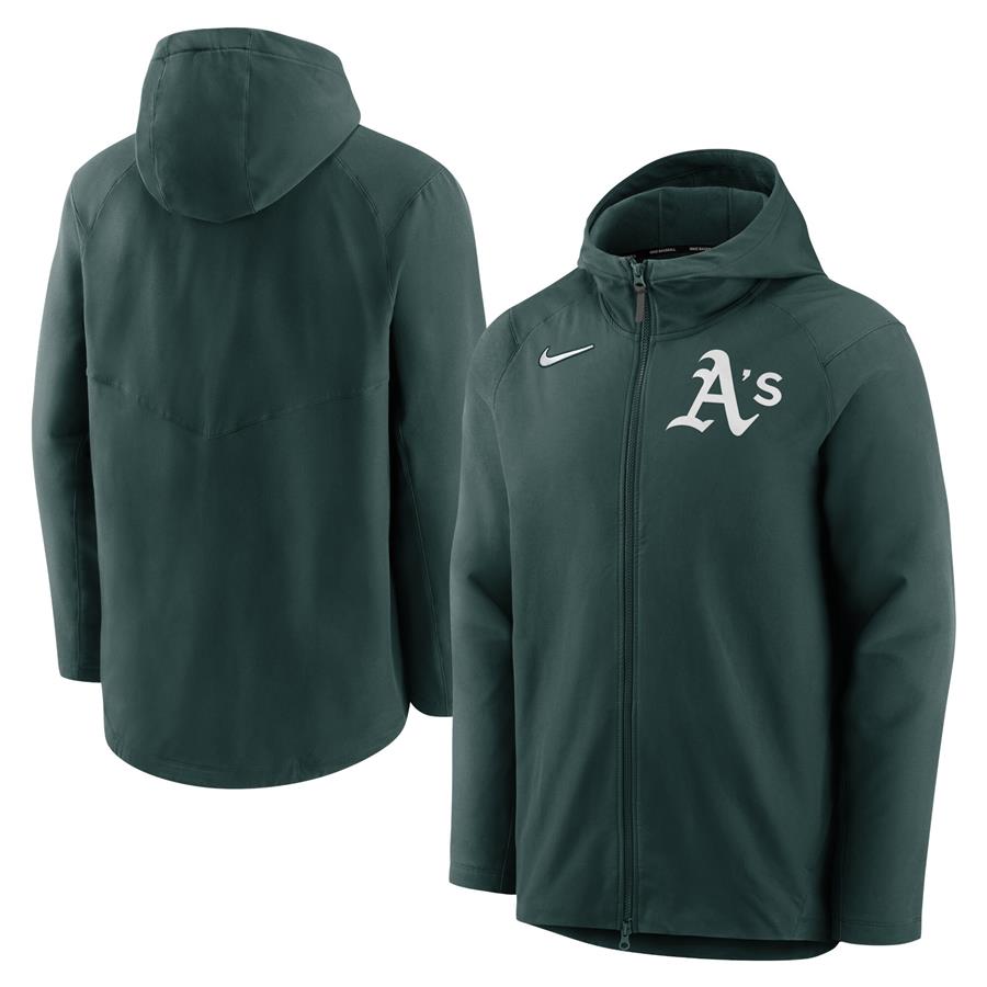 Куртка на молнии Oakland Athletics Nike Authentic Collection Hoodie Performance (зелёный)