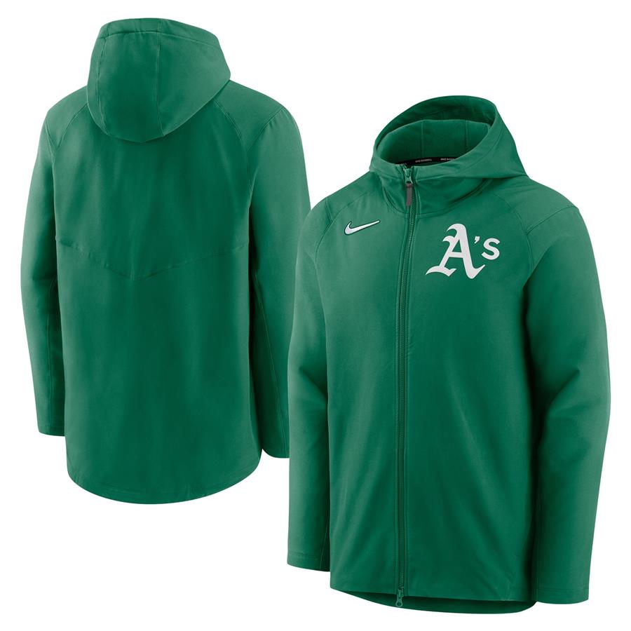 Куртка на молнии Oakland Athletics Nike Authentic Collection Hoodie Performance (зелёный)