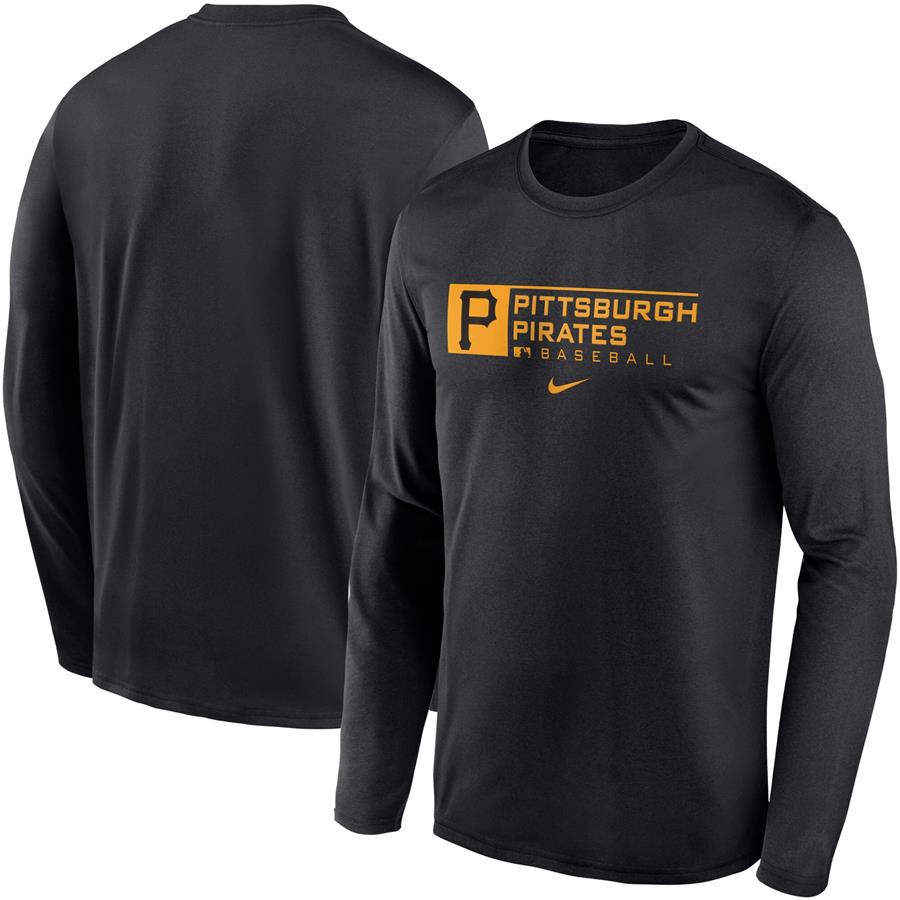 Pittsburgh Pirates Nike Authentic Collection Performance Long Sleeve T-Shirt - Black