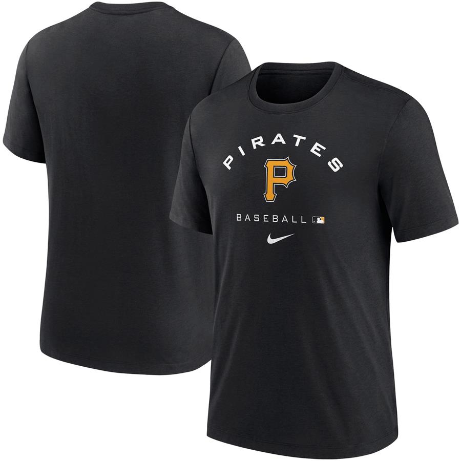 Pittsburgh Pirates Nike Authentic Collection Tri-Blend Performance T-Shirt - Black